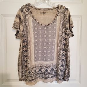 Lucky Brand Womens Beige Short Sleeve